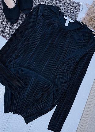 Чорна сатинова блуза h&m s блуза для вагітних блуза пліссе
