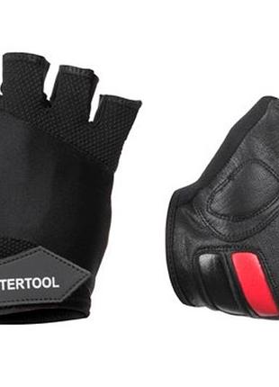 Перчатка intertool кожанная гелевые вставки без пальцев 10" (sp-0147)