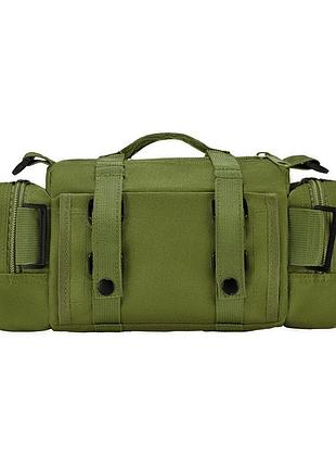 Сумка - подсумок тактическая поясная tactical военная, сумка нагрудная с ремнем 5 литров кордура хаки mg-72