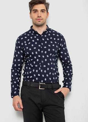 Рубашка мужская с принтом, цвет синий, 214r807 xl, 50, xl