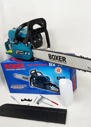 Бензопила boxer bx-102 5,9 квт с двумя направляющими и цепями tm-96