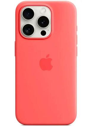 Чохол силіконовий для iphone 15 pro max з magsafe захист від падінь і подряпин гуавовий