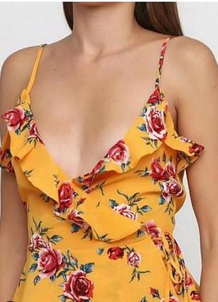 Красивый топ топик с рюшами в цветочный принт от h&amp;m состояние нового