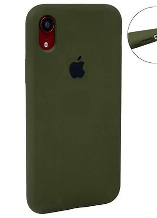 Чохол силіконовий full case для iphone xr хакі захист від ударів і падінь