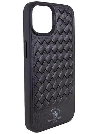 Чехол противоударный для iphone 13 кожаный midnight black защита от ударов и грязи