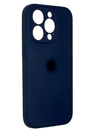 Чехол силиконовый для iphone 12 pro защитный midnight blue с защитой камеры от ударов и царапин