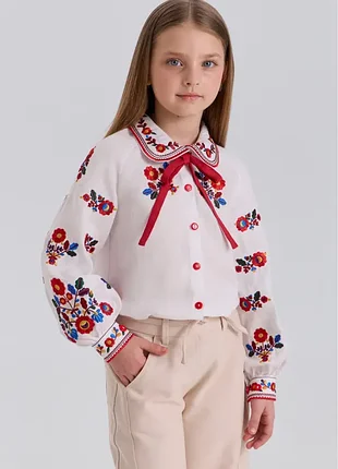Вишиванка для дівчинки з оригінальною вишивкою (6065)