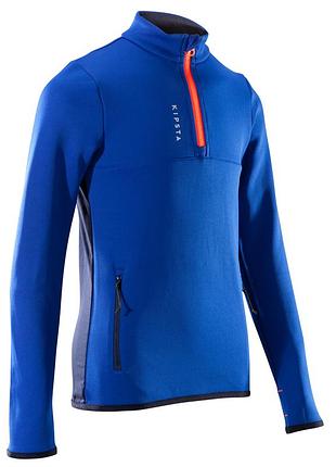 Дитячий тренувальний світшот kipsta t500 half-zip від спортивного бренду decathlon на зріст 153-162