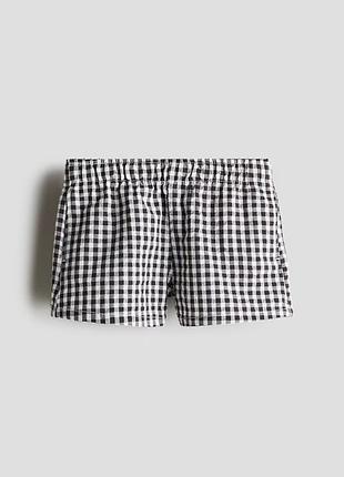 10-11/13-14/14+ р h&amp;m новые фирменные в клетку натуральные трикотажные легкие базовые шорты шортики девочке клетка