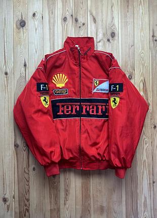 Куртка-бомбер ferrari formula 1 racing jacket red