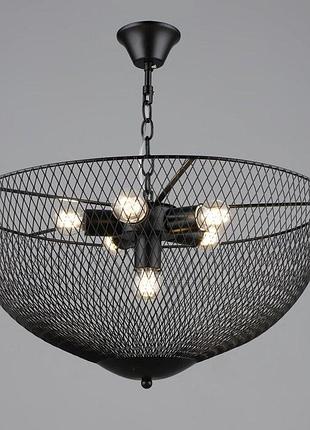 Люстра подвесная в стиле лофт металлическая sirius b s2474/6 bk черная