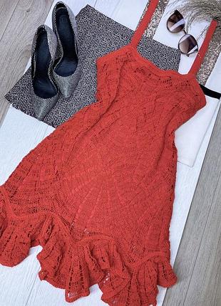 Літня в’язана сукня zara m коротке плаття aжурне в’язане плаття зара сукня в’язана гачком