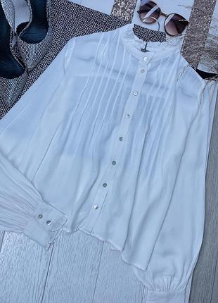 Біла сорочка mango xs oversize літня сорочка вільного прямого крою сорочка з об’ємними рукавами
