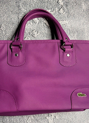 Сумка lacoste женская фиолетовая нейлоновая с короткими ручками