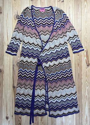 Довгий в'язаний кардиган missoni x lindex chevron knit long cardigan