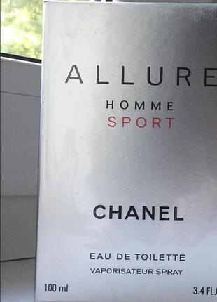 Элегантный! имиджевый парфюм chanel allure homme sport 100ml абсолютно новый запечатан (лиц.)вв1