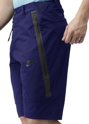 Шорти нейлонові nike tech fleece nsw nylon еластичні зносостійкі шорти темно сині чоловічі рm