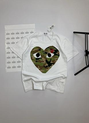 Футболка cdg play camo / comme des garcons t-shirt камуфляж s (165 см)