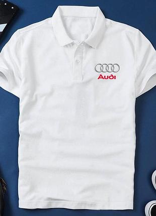 Белое поло audi размер s футболка