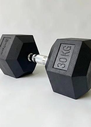 Гантель гексагональная 1 шт 30 кг цельная шестигранная gymbeam