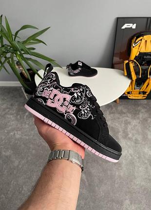 Кроссовки dc court graffik black pink 300525