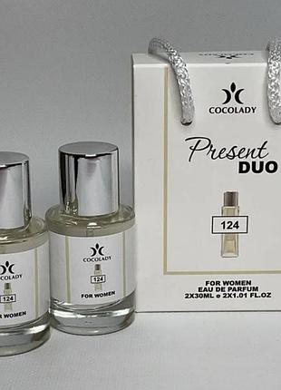 Парфюм набор cocolady present duo no 124 (похож на lacoste pour femme /тестер лакост пур фем) 60 мл