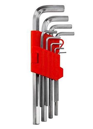 Набор ключей шестигранных intertool 1.5-10мм удлиненные (9шт) (ht-0602)