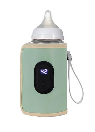 Портативный подогреватель n-022 для детской бутылочки usb цифровой дисплей green