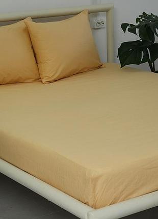 Тм tag простынь на резинке + наволочки 180х200х20 apricot cream