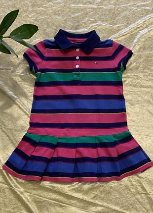 Яркое трикотажное платье поло tommy hilfiger на 2 года