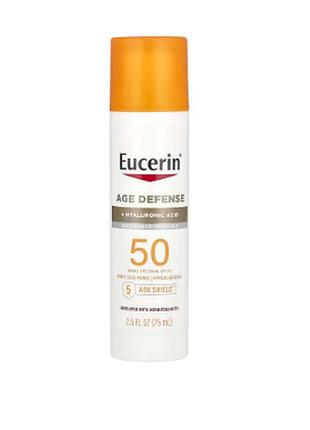 Eucerin, антивіковий захист, легкий сонцезахисний лосьйон для обличчя, spf 50, без ароматизаторів, 75 мл