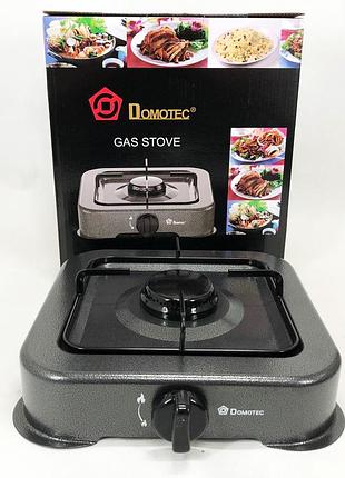 Газовая плита domotec ms-6601 на 1 конфорку. цвет: серый sg-19