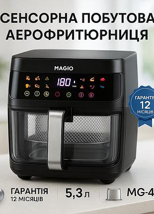 Електричний аерогриль з функцією запікання magio mg-413 1400вт 5.3л, аерофрітюрниця електрична для дому ra-66