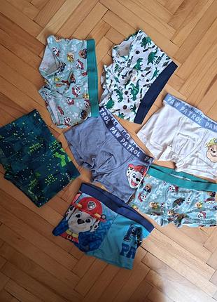 Набор: 5 трусиков + 2 плавок для купания🩵на 6-8 лет.