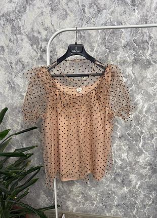 Футболка жіноча river island футболка блуза в горох сітка 18