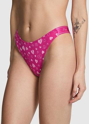 Трусики стринги logo cotton high-leg thong panty victorias secret