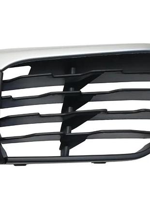 Решетка бампера bmw x1 f48 2015-2020, левая внешняя, черная, с хромированным молдингом, avtm, bm1038201, 181450913