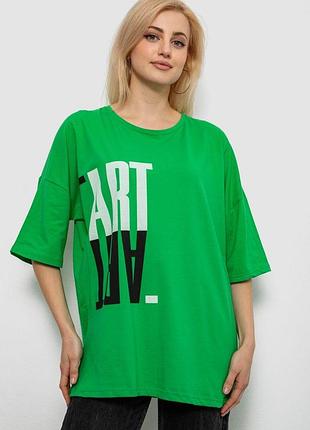 Футболка женская с принтом, цвет зеленый, 244r2015 xl, 50, xl