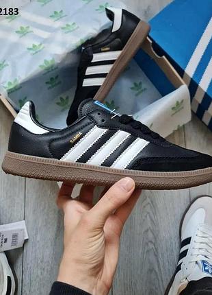 Стильные кроссовки adidas samba black white