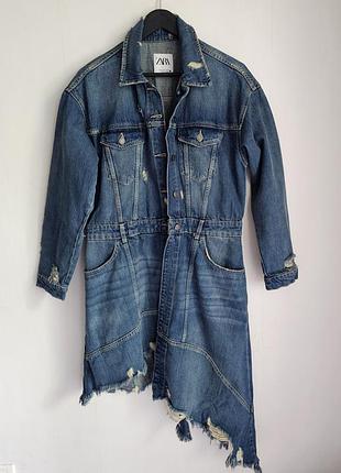 Платье-пиджак из денима zara.