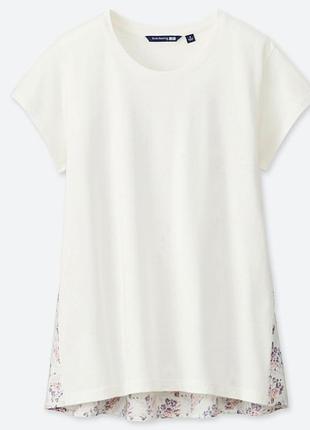 1+1=3 біла жіноча ніжна футболка uniqlo, розмір 44 - 46