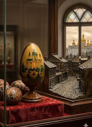 1995 год! 🏰 ручная авторская роспись андреевская церковь яйцо декоративное сувенирное пасхальное на подставке эксклюзив статуэтка винтаж