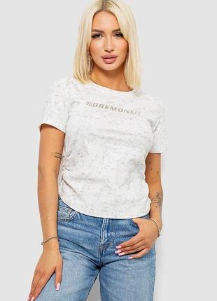 Футболка женская с принтом, цвет молочный, 221r3307