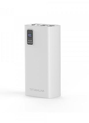 Повербанк titanum 728s 30000mah 22.5w білий зарядний пристрій для смартфонів і гаджетів