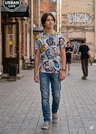 Футболка мужская летняя с принтом яркая на лето, футболка на подростка m l xl