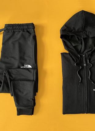 Спортивный костюм двунить трикотаж the north face black осень весна
