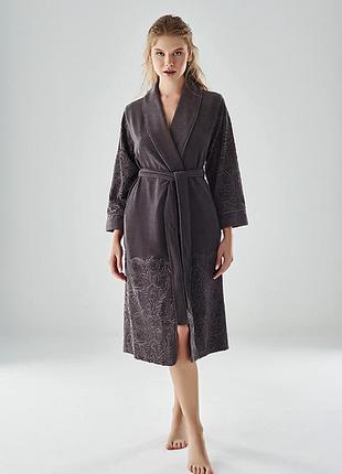 Nusa халат жіночий nusa 8715 антрацит l/xl
