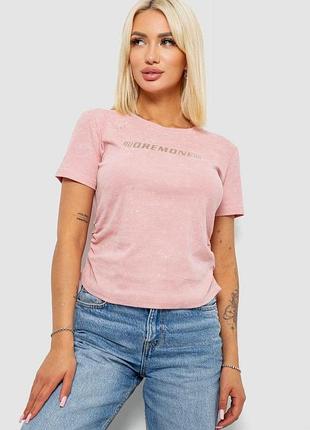 Футболка женская с принтом, цвет розовый, 221r3307
