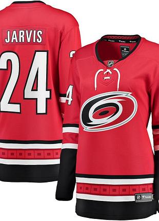 Женская альтернативная игровая майка сета джарвиса из команды carolina hurricanes fanatics - красная. l