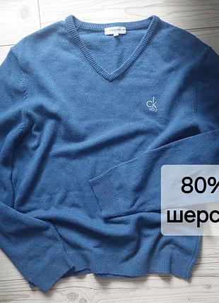 Вовняний светр з V-вирізом, серії golf від calvin klein, l